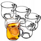 6szt SZKLANKI Z UCHEM 320ml SZKLANY KUBEK DO KAWY HERBATY ZESTAW SZKLANEK napoje mrożone, ice coffee, cold brew