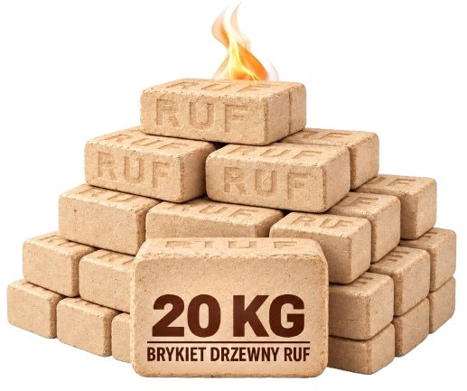 Brykiet Drzewny Dębowy Liściasty Długo się Pali Czysty Dąb ecofuel RUF 20kg