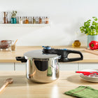 Szybkowar TEFAL Secure Trendy Pressure 4L INDUKCJA P2580402 garnek ciśnieniowy, do szybkiego gotowania, srebrny, do