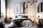 LAMPA SUFITOWA WISZĄCA ŻYRANDOL CZARNY LOFT NOWOCZESNY LED NAD WYSPĘ KULE 4 punkty świetlne, szklana oprawa, gwint E14