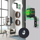 Poziomica laserowa 4D płaszczyznowa 360 laser PRO zielony +statyw do drzwi niwelator krzyżowy, zasięg 24 m, klasa