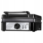 Gofrownica MPM MGO-24 czarna duża MOC 1400W mocna opiekacz do gofrów, 2 kwadratowe gofry, powłoka nieprzywierająca