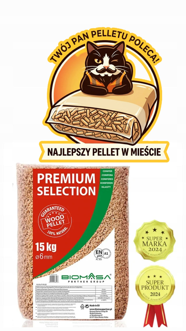 Pellet drzewny Biomasa Partner 15 kg do pieca i dla kota