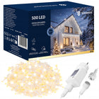 LAMPKI ZEWNĘTRZNE SOPLE 500LED 22,5m FLASH CIEPŁY BIAŁY ŚWIĄTECZNE KURTYNA kurtyna świetlna 10,5 cm