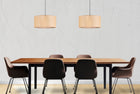 Lampa wisząca pojedyncza BOHO RUSTYKALNA 40cm ABAŻUR JUTA beżowy oświetlenie sufitowe do salonu i sypialni, klosz