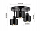Lampa sufitowa żyrandol Plafon Metalowa LOFT LED 3xE27 czarna 382-E3 SPOT czarny