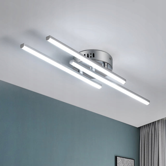 Lampa sufitowa lampa LED wiszaca srebro 6500K nowoczesna do salonu 18W żyrandol aluminiowy 3-punktowy 14 cm 55 cm