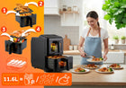 Frytkownica beztłuszczowa dwukomorowa pionowa 11,6l AIR fryer berdsen 3000W czarny