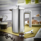 Zaparzacz do kawy French Press ze stali nierdzewnej 304 w biurze domowym 350 ML Praska tłokowa do herbaty, srebrna