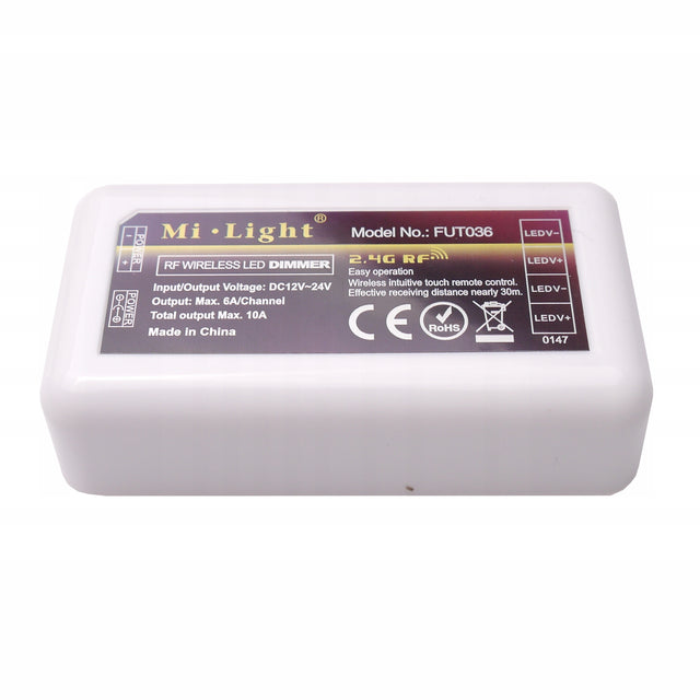 Odbiornik led Mi-light/Miboxer FUT035 do taśm CCT 12V-24V 10A ściemniacz kontroler światła dwubarwnego, regulacja temperatury barwowej