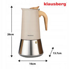 Kawiarka Klausberg KB-7997 12 espresso Moka Indukcja Gaz Stal Premium zaparzacz do kawy, 600 ml, beżowy