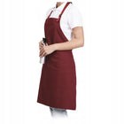 Fartuch bordowy regulowany kucharski gastronomiczny kelnerski 70 cm brązowy bawełna