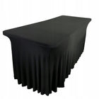 Pokrowiec falbana na stół bankietowy cateringowy czarny skirting 180x76cm obrus poliestrowy, dekoracja na eventy i