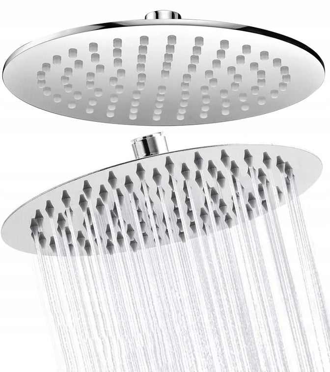 Okrągła deszczownica natryskowa cienka prysznicowa ruchoma slim stal 20cm głowica do kąpieli, element armatury