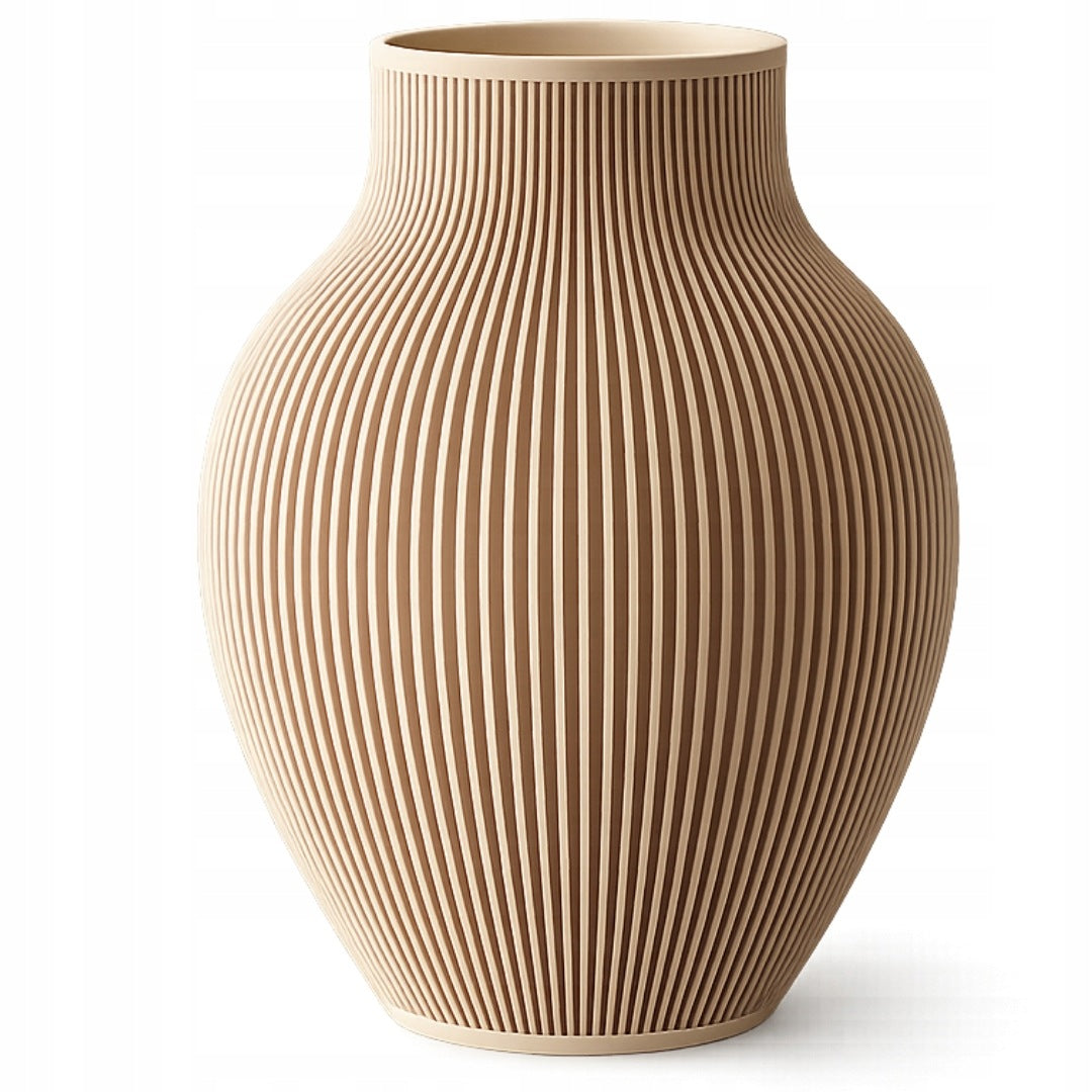 Wazon dekoracyjny nietłukący nowoczesny skandi boho modern beżowy 18 CM ozdoba do salonu, na stół lub komodę, z