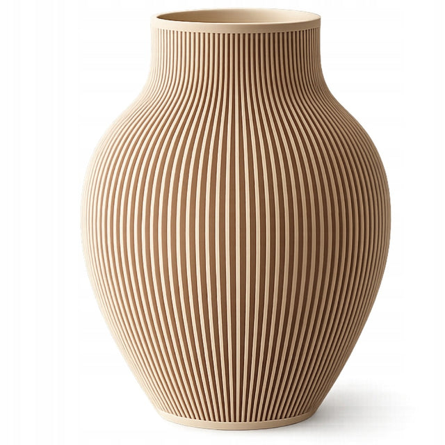 Wazon dekoracyjny nietłukący nowoczesny skandi boho modern beżowy 18 CM ozdoba do salonu, na stół lub komodę, z tworzywa sztucznego