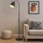 Lampa Stojąca Podłogowa Czarna Regulowana 170cm na E27 LED + Włącznik do salonu, sypialni i pokoju dziecięcego, 1 punkt