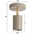 Lampa sufitowa KINKIET LED GU10 beżowa 2w1 Spot Kaszmir Premium oprawa ścienna metalowa złota, pojedynczy reflektor do