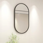 Duże lustro owalne Industrialne łazienkowe salon sypialnia czarne 75x40 CM zwierciadło ścienne, dekoracja do przedpokoju