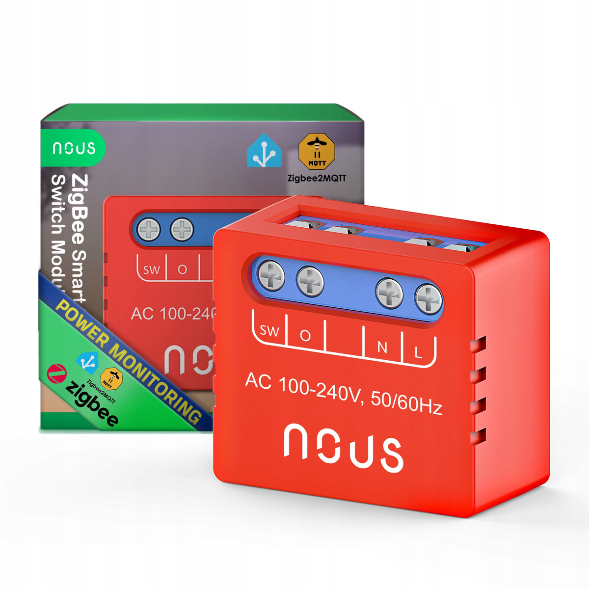 Nous B5Z ZigBee moduł przekaźnik SmartSwitch 1kanał pomiar energii 8A 2000W inteligentny włącznik, sterownik obwodu