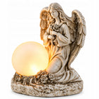 Anioł na Wszystkich Świętych Solarny na Grób Cmentarz Lampion Podświetlany znicz LED, figurka nagrobna 28 cm, ozdoba na