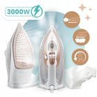 Żelazko parowe 3000W berdsen BD-332 ceramiczna powłoka praca w pionie mocne prasowanie ubrań, para 70 g/min, zbiornik