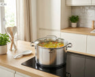 Garnek ze stali nierdzewnej z pokrywką TEFAL Duetto+ 28cm G7196456 indukcja do zup i gotowania, 10,1 l, do piekarnika i
