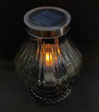 Duży znicz solarny szklany LAMPA LED lampion 28cm na grób oświetlenie nagrobne, dekoracja cmentarna, lampka zasilana