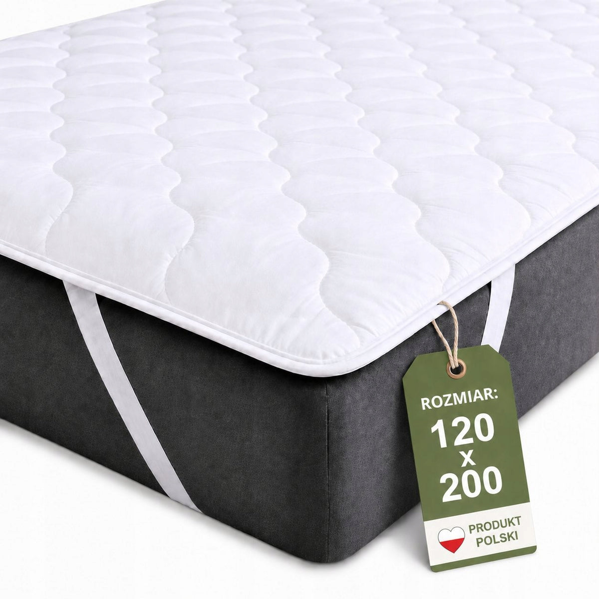 Nakładka na Materac 120x200 Ochraniacz Pikowany Topper Mata na Łóżko podkład ochronny antyalergiczny do sypialni