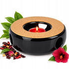 Ceramiczny podgrzewacz do dzbanka czajnika imbryka na świeczki tealight podstawka grzewcza do herbaty i kawy, utrzymuje