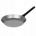 PATELNIA STALOWA CYGAŃSKA KOWBOJSKA WĘGLOWA 26CM RĄCZKA METALOWA WOK do smażenia, do piekarnika, okrągła, tradycyjna