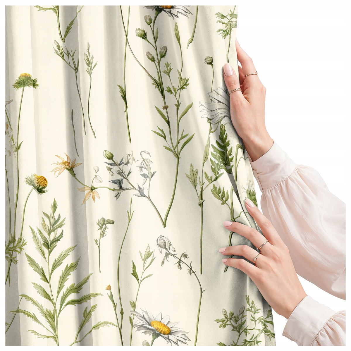 Zasłona do salonu kuchni sypialni żabki taśma 140x160 zasłony gotowe kwiaty półzaciemniająca poliestrowa dekoracja