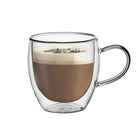 SZKLANKI TERMICZNE KUBKI DO KAWY LATTE HERBATY ZESTAW 2 szt. KAMILLE podwójna ścianka, 250 ml, bezbarwne szkło