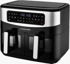 Frytkownica beztłuszczowa dwukomorowa AIR fryer 10l XL 2600W okno podglądu czarny