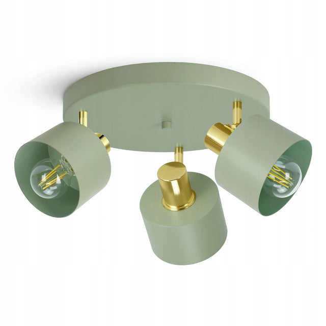 Regulowana lampa wisząca szałwia złota 486 EG3 LED ruchoma do sypialni domu żyrandol metalowy 3-punktowy, oprawa na żarówki E27 60 w
