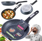 Patelnia Aluminiowa Powłoka Marmurkową Grube dno Indukcja Gaz 24cm kamille do smażenia, kuchenka ceramiczna i