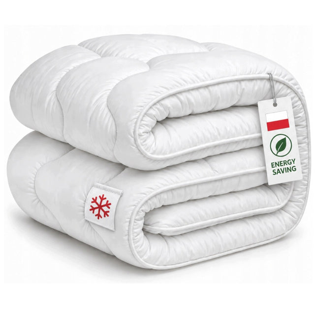 Kołdra 180x200cm – 400gsm - całoroczna - antyalergiczna polska pranie 60°C poszycie z mikrofazy, wypełnienie z poliestru silikonowanego