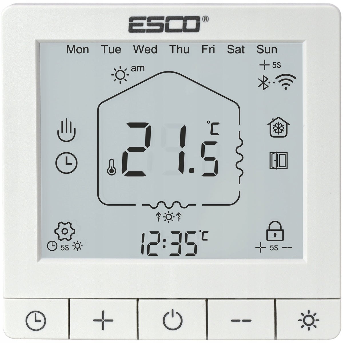 Esco TC-710 wifi tuya biały regulator sterownik termostat podłogowy kc376 wodne 1000 W/m²