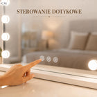 Duże Lustro Hollywood 80x60 LED do Makijażu 18 Żarówek Białe Stojące XXL toaletowe kosmetyczne prostokątne metalowa rama