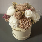 Ręcznie robony Flowerbox bukiet ze świec Prezent na dzień nauczyciela sojowe, boho, dekoracja do domu dla mamy, 22 cm