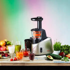 Wyciskarka wolnoobrotowa tefal infiny press ZC255B do owoców i warzyw, prasa do soków, pionowa, 200 w, 0,8 l, płynny