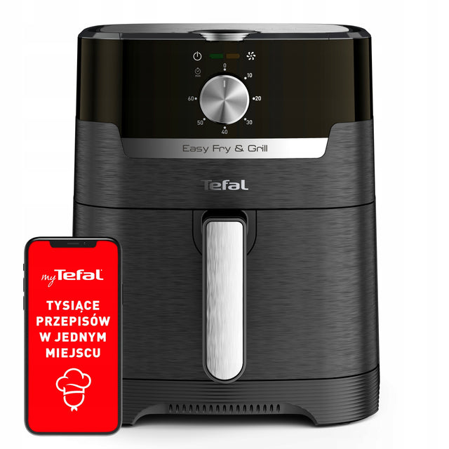 Frytkownica beztłuszczowa tefal EY501 do Smażenia Pieczenia 4,6l Air Fryer 1550 w czarny