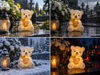 Figurka led znicz MIŚ świecący serce ozdoba na grób dziecka lampka nagrobna lampion cmentarny dla najmłodszych