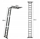 Drabina aluminiowa przegubowa stab.81cm wielofunkcyjna 4x4 kontrakt +podest 16 szczebli, wysokość robocza 5,6 m, udźwig