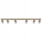LAMPA SUFITOWA 6x GU10 wisząca żyrandol kinkiet Beżowa Kaszmir ryflowana oprawa punktowa prostokątna do wnętrz, 35 W na