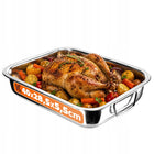 Blacha z rusztem brytfanna do pieczenia kurczaka RYB forma stal kratką 40cm roaster, naczynie metalowe na mięso i