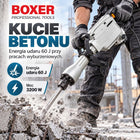 Młot wyburzeniowy 3200W 60J 1800ud/min HEX 30 walizka Boxer do kucia betonu, demolacyjny do prac rozbiórkowych, 15 kg