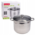 Garnek wysoki z pokrywką gastronomiczny stalowy 10,5 L indukcja kamille naczynie do gotowania, średnica 26 cm, bez