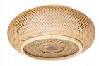 Plafon sufitowy boho lampa sufitowa okrągła beżowa pleciona koło E27 do salonu i sypialni, oprawa na żarówkę, średnica