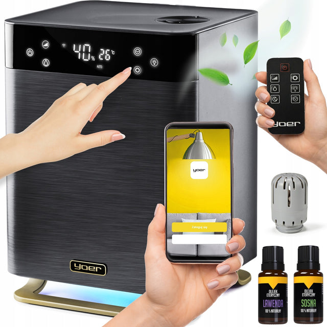 Nawilżacz powietrza Yoer automatyczny 5w1 Oczyszcza Jonizator +Aromaterapia nawilżacz ultradźwiękowy 110 w